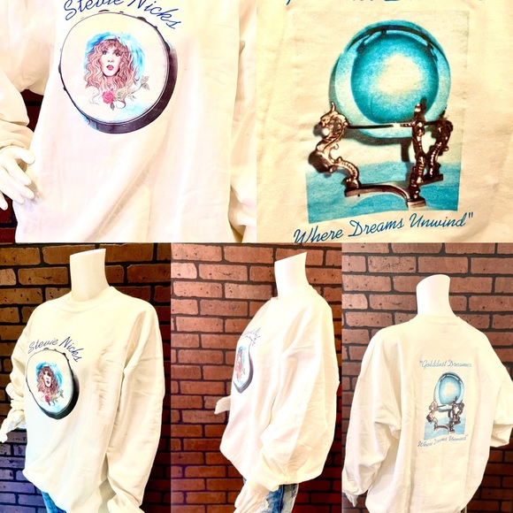 RARE 1/50 Stevie Nicks Sweatshirt Two Sided Where Dreams Unwind Crystal Ball Lg - Picture 1 of 9
